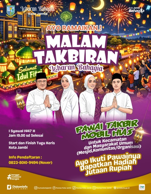 cover Semarakkan Malam Takbiran, Pemkot Jambi Akan Gelar "Pawai Takbir Keliling Mobil Hias"