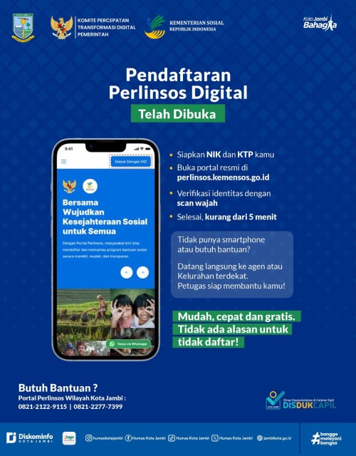 cover Sukseskan Digitalisasi Pendataan Bansos Melalui Portal Perlinsos, Pemkot Jambi Terjunkan 2.863 Agen