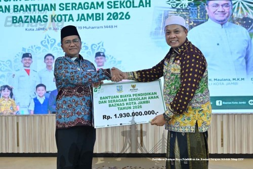 cover Sambut Ajaran Baru Masuk Sekolah, Pemkot Bersama Baznas Kota Jambi Salurkan Ribuan Paket Bantuan Pendidikan