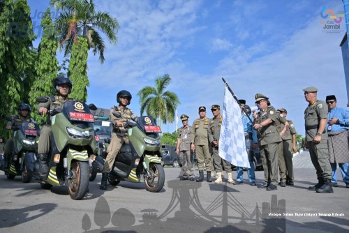 cover Wali Kota Maulana Lepas Satgas Tanggap Bahagia, Wujudkan Kota Jambi Aman, Bersih dan Indah