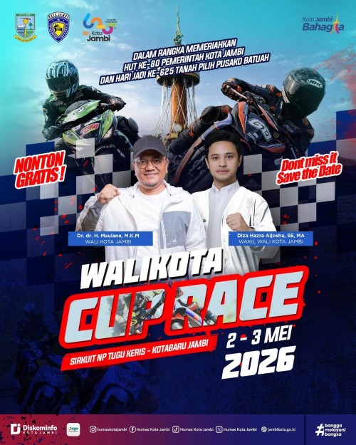 cover Pemkot Jambi Gelar Event Wali Kota Cup Race 2026 Semarakkan Hari Ulang Tahun dan Hari Jadi Tanah Pilih