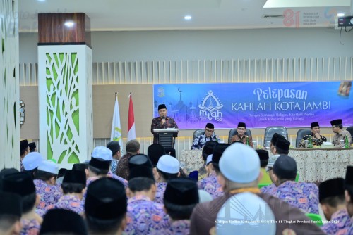 cover Lepas Kafilah MTQH ke-55, Maulana Optimis Kota Jambi Raih Juara Umum Berturut-turut